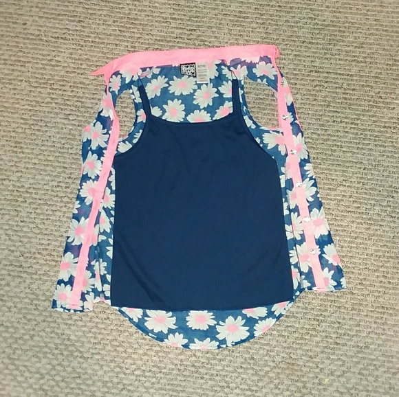 **NWOT** Girls Sheer Tank w/ Cami - Picture 3 of 3